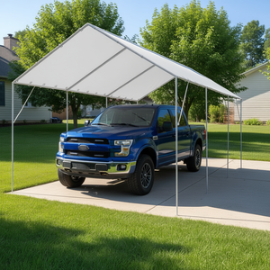 หลังคาคลุมรถ ขนาด 10 x 20 ฟุต สีขาว กันน้ำ ป้องกันรังสียูวี ติดตั้งง่าย สำหรับจอดรถ 2 คัน ผ้าใบเปลี่ยนทดแทน - Product Image 2