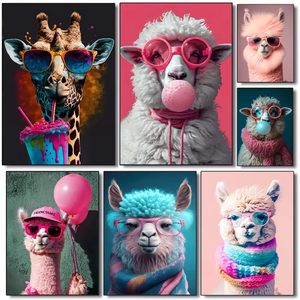Art mural haute définition mettant en vedette divers animaux mignons, adapté à la maison, au salon, au <span class=keywords><strong>bar</strong></span> et à la décoration esthétique. - Product Image 3