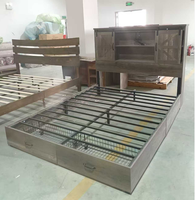 Lit double en bois et métal facile à assembler pour appartement, chambre à coucher, hôtel, taille Twin XL, prix d'usine, avec tiroirs