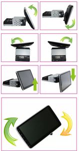 Vente en gros 1din 10 pouces Android12 Écran rotatif et amovible à 360 degrés pour <span class=keywords><strong>autoradio</strong></span> - Product Image 6