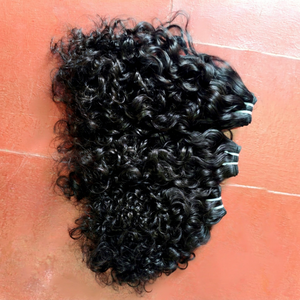 Extensions de cheveux humains vierges Remy 12A, 16 pouces, bouclés naturels indiens, provenant d'un seul donneur - Product Image 1