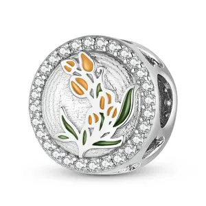 Pulseira de prata esterlina 925 para mulheres, pingente de coração, contas de flores de amor infinito, joia DIY, joia de pingente, joia de pingente, dropshipping, amuleto de coração autêntico