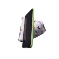 Support de téléphone portable en forme de coussin en microfibre, compatible iPad, écologique, personnalisé, pour bureau, avec nettoyeur d'écran 2-en-1