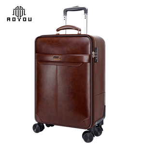 Beliebteste Business <span class=keywords><strong>PU</strong></span>-Leder Kofferset Kaffeefarben Herren Hochwertiger Koffer Mit Metall-Logo TSA-Schloss Trolley-Koffer - Product Image 2