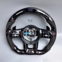 Accesorios de Interior de coche personalizados para volante de fibra de carbono Mercedes-Benz 2015-2020 AMG W205 C63 C43