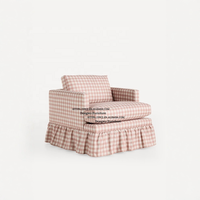 Ensemble de canapés et fauteuils de loisirs en lin rose pâle de style européen pour appartement ou hôtel, canapés de salon à vendre