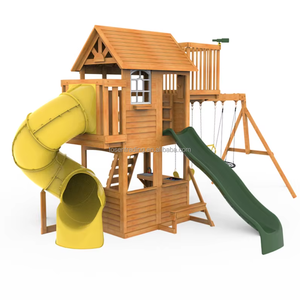 Tobogán de plástico TNR personalizado, parque infantil exterior de madera, columpio, conjunto de juegos. - Product Image 5