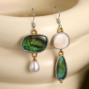 Orecchini Pendenti Vintage con Perle Simulate per Donne, Gioielli Artistici Etnici di Tendenza - Product Image 6