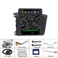 Autoradio Android vertical 2 Din pour Honda Civic 2012 2013 2014 2015 Lecteur multimédia vidéo GPS Navigation Carplay Unité principale
