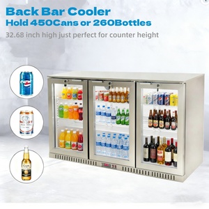 NE-300CS-P Three door Intelligent Temperature Control Commercial Display Refrigerator Stainless Steel Front and Rear <b>Bar</b> Desktop - Product Image 2