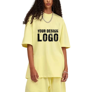 T-shirt pour femme décontracté de rue, ample, sport, demi-manches, surdimensionné, personnalisé, coton 305g, épaules tombantes, grande taille - Product Image 5