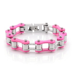 Chaîne de <span class=keywords><strong>moto</strong></span> en acier inoxydable tendance multicolores de 10 mm, bijoux de chaîne de vélo, bracelet pour les amateurs de vélo, <span class=keywords><strong>cadeau</strong></span> - Product Image 1