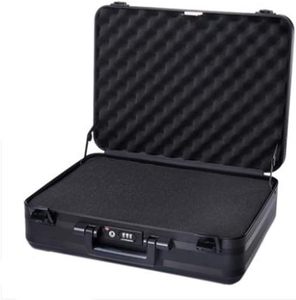 Valigetta in alluminio per scatola di strumenti in metallo attrezzatura medica famiglia cassa piccola borsa per Notebook con spugna rimovibile nera - Product Image 6