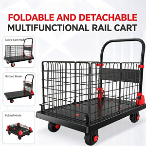 Luggage Cart Travel Ready Fold Flat Airport Use Baggage Help Folding Luggage Cart With Wheels Professional Transport System - Product Image 1