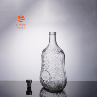 Bouteille de vin en verre de grande capacité de 1500 ml, bouteille de vin en verre gravée en forme de diamant, adaptée à l'emballage du brandy et du whisky