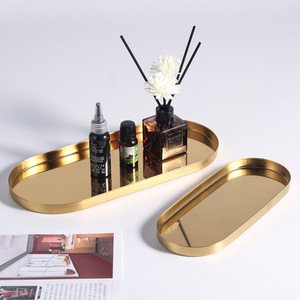 Plato Espejo Dorado Estilo Coreano para Comedor, Bandeja Organizadora para Baño, Velas, Joyas, Artículos, Decoración de Pasteles para Cafetería - Product Image 3