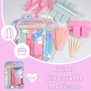 Disposable Durable Manicure Kit Individually Package Mini Nail Buffer Nail <b>File</b> Plastic Stick Press Nail Tool <b>Box</b> Salon - Product Image 6