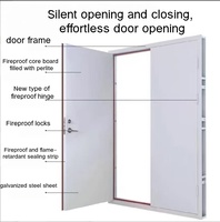 Puerta Cortafuego de Acero Personalizada de Fábrica, Resistencia al Fuego de 1.5 Horas, Puerta de Salida de Seguridad de Doble Hoja Abatible con Herrajes