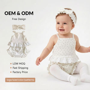 Ensemble de vêtements d'été pour enfants OEM ODM, haut à bretelles et short pour tout-petit, ensemble de vêtements <span class=keywords><strong>2</strong></span> pièces, vêtements en coton pour bébé, logo personnalisé - Product Image 1