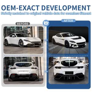 Kit carrosserie en fibre de carbone sèche style MSY pour Ferrari Roma : séparateur de pare-chocs avant, diffuseur arrière, aileron de coffre, jupes latérales - Product Image 4