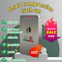 Poubelle à compression automatique intelligente la plus vendue dans les aéroports Restauration rapide Restaurants Écoles Hôpitaux Parcs Supermarchés