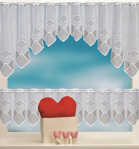 Tenda da Cucina <span class=keywords><strong>in</strong></span> <span class=keywords><strong>Tulle</strong></span> Jacquard 100% Poliestere, Motivo Floreale Stampato, Stile Americano, Traslucida <span class=keywords><strong>e</strong></span> Ombreggiante - Product Image 1