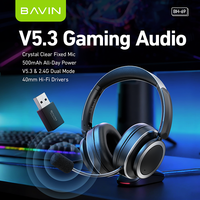 Headset Gaming Audio BAVIN Factory Wholesale BH69 40mm Hi-Fi Drivers V5.3 2.4G Dual Mode dengan Mikrofon