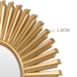 Gương Dán Tường Hình Tròn Tự Dính 3d Tự Làm Theo Yêu Cầu Của Nhà Máy Miếng Dán Trang Trí Khung Màu Vàng Gương Cho Phòng Khách - Product Image 5