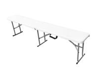 Banc pliant en plastique HDPE blanc personnalisé pour événements festifs, table de camping légère