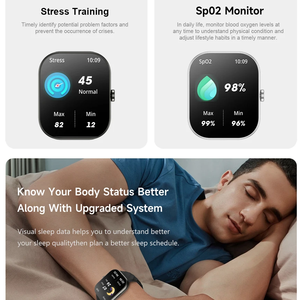 Montre connectée Dafit 2.01 pouces TFT, tracker d'activité physique, plus de 100 modes sportifs, répondre aux appels, fréquence cardiaque, pression artérielle, D02, surveillance de la santé <span class=keywords><strong>24h</strong></span>/24 - Product Image 3