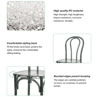 Chaise de salle à manger Thonet en résine gris fumé, imperméable, robuste, pour événements extérieurs et mariages – Vente en gros à prix réduit