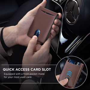 Portefeuille ultra fin pour homme avec blocage RFID, accès rapide aux cartes de crédit, avec pince à billets en acier inoxydable - Product Image 4