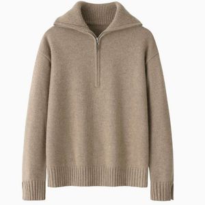 اصل جديد الخريف والشتاء خط جديد من الملابس فضفاضة وكسولة نمط سترة بولو الكشمير سترة - Product Image 5