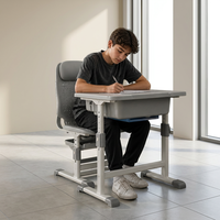 Meubles scolaires, table d'étude et chaise réglables pour un seul élève, ensemble table et chaise pour l'école