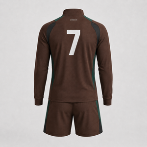 Ensemble personnalisé de maillot et short d'entraînement de volley-ball d'automne avec demi-zip et tissu brossé - Product Image 2