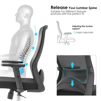 Silla de Oficina Ergonómica de Malla Foshan, Silla Ejecutiva Giratoria para Gerentes con Respaldo Medio y Soporte Lumbar para el Hogar