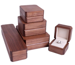 Juego <span class=keywords><strong>de</strong></span> Joyeros <span class=keywords><strong>de</strong></span> Madera Color Nogal con Tapa, Directo <span class=keywords><strong>de</strong></span> Fábrica - Product Image 1