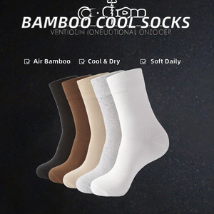 Natural NTI Odor <b>Moisture</b> Wicking Breathable Soft Crew Dress <b>Socks</b> for Running Daily Wear Cooling Bamboo Business Summer - Product Image 2