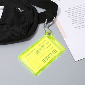 Japanese Korean Style Slim Small PVC Fluorescent Card Bag Fashionable <b>Holder</b> for Student Meal Bus & <b>Document</b> Cards - Product Image 2
