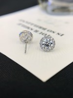 Vente en gros de boucles d'oreilles en diamant VVS prix d'usine 10K 14K 18K or massif taille ronde vis arrière laboratoire diamant boucles d'oreilles hommes femmes