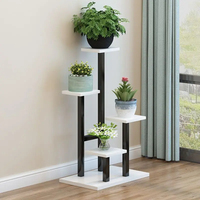 Étagères à plantes à plusieurs niveaux pour balcon, salon, jardin, support pour plantes, étagère à plantes en métal et bois à 3 niveaux pour plusieurs plantes