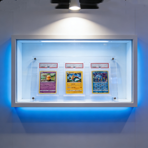 Clear <b>Acrylic</b> Card <b>Display</b> <b>Stand</b> Horizontal Tiered Desk Mount Module Modern Lightweight Pre Assembled Single Shelf - Product Image 2