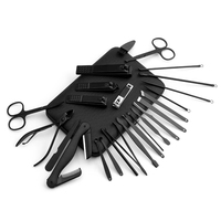 Ensemble de manucure et pédicure 10/15/20/25 pièces, acier inoxydable noir, kit de coupe-ongles, outil de toilettage, logo personnalisé, étui portable