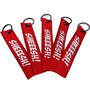 <b>Custom</b> Logo Design Double Sided Woven Fabric Keychain Before Flight Crew Jet Tag Embroidery Keyring <b>Key</b> Holder Decoration Gift - Product Image 1