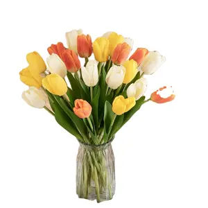 Kunstblumen echte gefühlsechte Blumen sortierte Farben gefälschte Tulpen für Heimdekoration