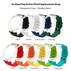Correa de silicona transparente Glacier para reloj de bolsillo <span class=keywords><strong>Swatch</strong></span> Royal Pop AP, convertible en correa de reloj de pulsera - Product Image 6