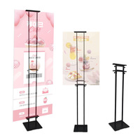 Panneau de signalisation noir JH-Mech, style minimaliste, réglable, portable, en métal, pour les événements de mariage, les entreprises et les expositions