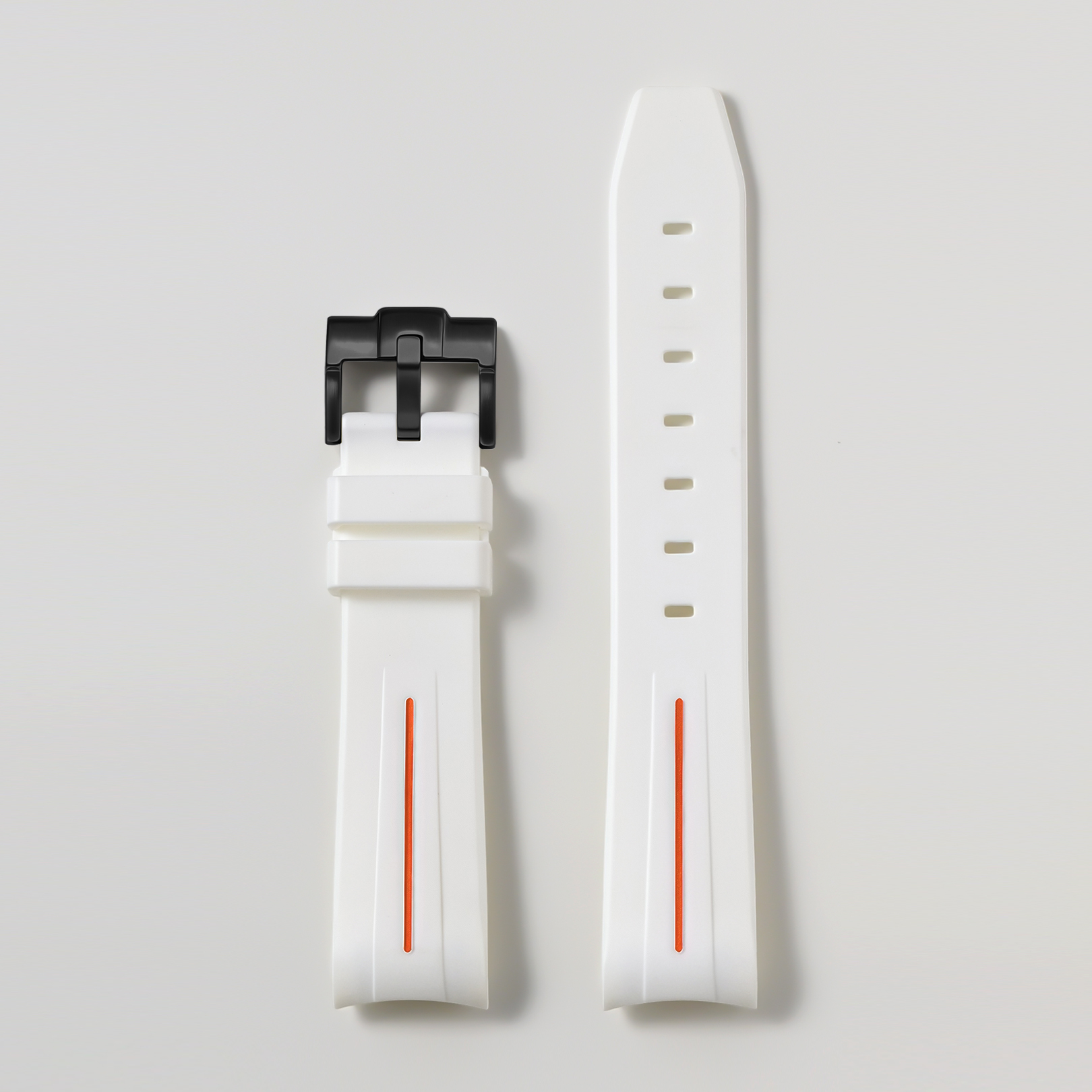 Ligne blanche + orange + boucle noire