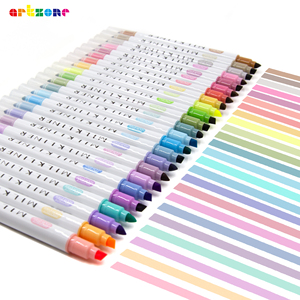 Juego de Marcadores <span class=keywords><strong>Pastel</strong></span> Personalizables, 24 Colores <span class=keywords><strong>Pastel</strong></span>, Marcadores Bíblicos, Sin Sangrado, Punta Doble, Fluorescentes - Product Image 1