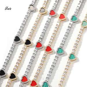 Juego de Joyería de Collar y Pulsera de Tenis con Corazón de Diseño para Mujer Collar Clásico Joyería Fina Circón 5A Collar de Moda - Product Image 1